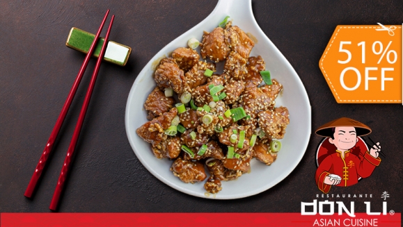 [Imagen:¡Paga $11.86 en Lugar de $24 por Menú para 2: Pollo de Especialidad a Elección entre Terikayi, Kung Pao, Zuchinni, Agridulce o en Salsa Naranja + 1 Bowl Grande de Arroz Blanco + 1 Orden de Wantanes de Pollo + 1 Pichel de Té Verde o de Melocotón!]