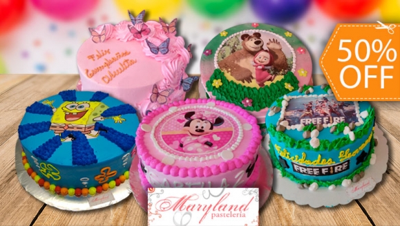 [Imagen:¡Paga $29 en Lugar de $58 por Pastel Redondo de 40 Porciones con Relleno Premium y Decorado con Imagen Impresa en Papel de Arroz o con Rosas o Rosetas de Crema Chantilly + Número de Dulce!]