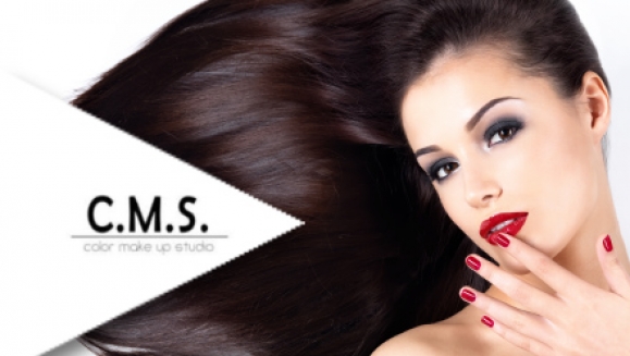 [Imagen:¡Paga Q75 en lugar de Q250 por corte personalizado + tratamiento térmico protector  + planchado o cepillado + gotas selladoras + cambio de esmalte en uñas de manos en CMS Color Make Up Studio!]
