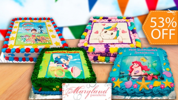 [Imagen:¡Paga $35 en Lugar de $75 por Pastel Cuadrado de 60 Porciones con Relleno Premium + Decoración con Fotografía o Imagen Impresa en Papel Comestible de Arroz!]