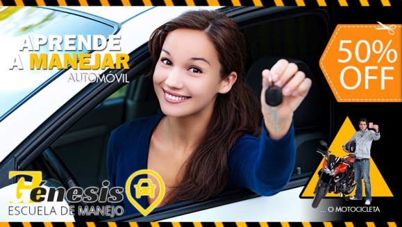 [Imagen:¡Paga $60 en Lugar de $120 por Clases de Manejo de Auto o Moto Standard con: 12 Clases Prácticas + 5 Clases Teóricas y de Mecánica Básica + Asesoría para Trámite de Licencia + 20% de Descuento en Exámenes y Material de Estudio!]