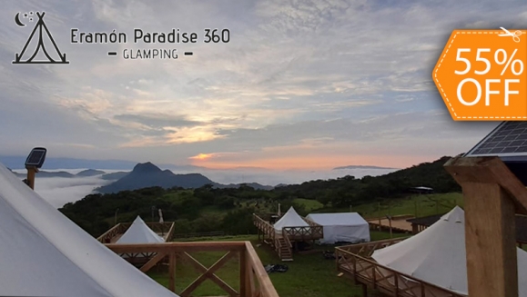 [Imagen:¡Duerme Bajo Las Estrellas! ¡Paga $73.50 en Lugar de $165 por Glamping para hasta 3 Adultos: 1 Noche en Carpa de Lujo (16 m2) + Desayunos + Guía turístico + Acceso a Los Miradores y a Toda La Propiedad!]