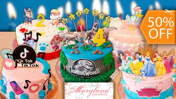 [Imagen:¡Paga $35.95 en Lugar de $72.50 por Pastel Redondo de 40 Porciones con Relleno Premium a Elección + Decoración con Imágenes Impresas + Estrellas con Nombre del Festejado + Número de Dulce!]