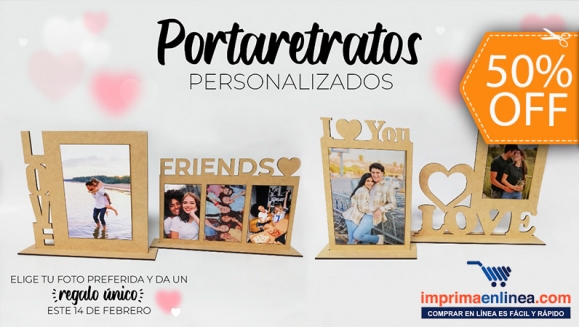 [Imagen:¡Paga $8 en Lugar de $16 por Portarretrato Personalizado en MDF con Letras “LOVE, FRIENDS o I LOVE U” y Fotografía Impresa en Papel fotográfico!]