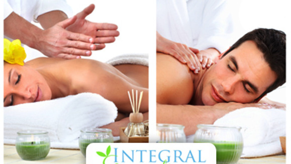 [Imagen:¡Paga $16 en lugar de $70 por 2 masajes relajantes + 45 minutos en sauna europeo o jacuzzi + 2 copas de vino o 1 bolsa de chocolate en Integral Spa!]