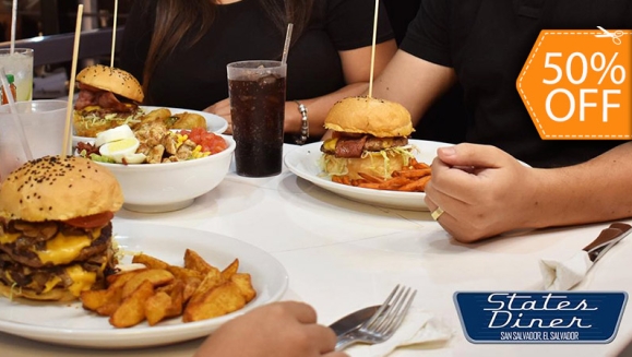 [Imagen:¡Paga $10 y Consume $20 en Todo el Menú 100% Americano de States Diner!]