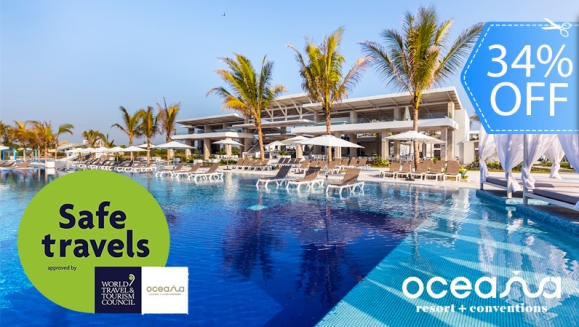 [Imagen:¡Oceana Resort TODO INCLUIDO! ¡Paga Q1,999 en Lugar de Q3,040 por Estadía Familiar para 2 Adultos y 2 Niños (Menores de 5 Años) en Habitación Superior + Impuestos Incluidos!]