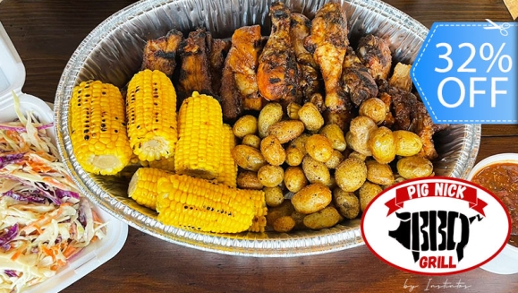 [Imagen:¡Paga Q225 en Lugar de Q330 por Menú para 4 que Incluye: Costillas + Costillitas + Piernas de Pollo + Pulled Pork + 4 Guarniciones de Elote a la Parrilla + Coleslaw + Papas Bravas + Frijoles Charros + 4 Bebidas Naturales!]