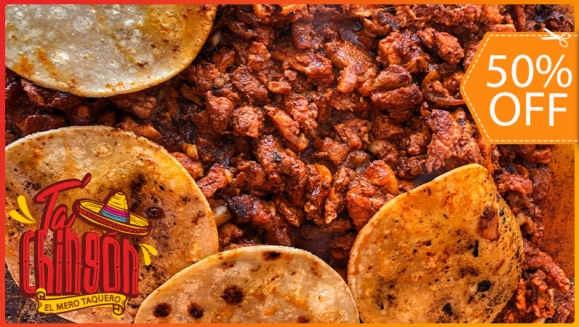 [Imagen:¡Paga $9.50 en Lugar de $18.99 por Taquiza para 3-4 Personas con: 1 Libra de Carne a Elección entre Pastor, Carnita, Birria o Mixta + 20 tortillas + Frijoles con Nachos + Acompañamientos de Chimol y Salsitas!]