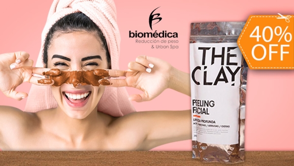 [Imagen:¡Hasta 6 Meses de Tratamiento! ¡Paga $15 en Vez de $25 por Peeling Facial para Uso en Casa Marca “The Clay” para Eliminar Acné, Manchas, Estrías, Puntos Negros, Cicatrices, Ojeras y Arrugas!]