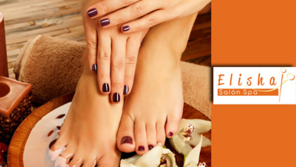 [Imagen:¡Paga $12 en lugar de $40  por Maquillaje permanente de Uñas en manos y pies + Manicure Spa y Pedicure Spa + Exfoliación e Hidratación en manos y pies en Elisha Salón!]