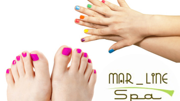 [Imagen:¡Paga Q99 en lugar de Q330 por Manicure y Pedicure Spa + Gelish en manos + parafina en codos en Mar Line Spa!]