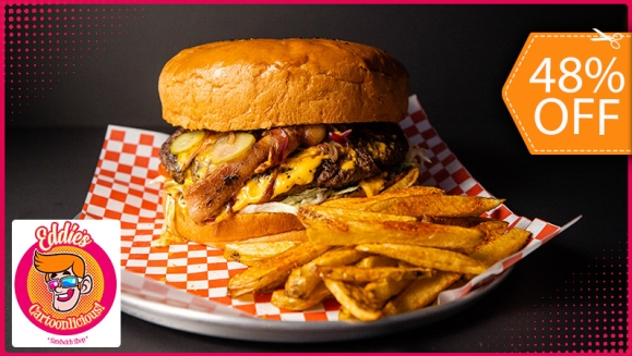 [Imagen:¡Paga $8.50 en Lugar de $16.50 por 2 Hamburguesas a Elección entre: Quesoburguesa (Chesse – A), Quesoburguesa con tocino (Chesse – B) o Chicken Pow (Hamburguesa de Pollo) + 2 Ordenes de Papas Fritas!]