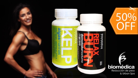 [Imagen:¡Paga $35 en Lugar de $70 por 2 Frascos de 60 Cápsulas c/u con Ingredientes Naturales para Bajar de Peso, Reducir Medidas y Controlar la Ansiedad por Comer: Quema Grasa de Día con KELP y Quema Grasa de Noche con Relax Burn!]