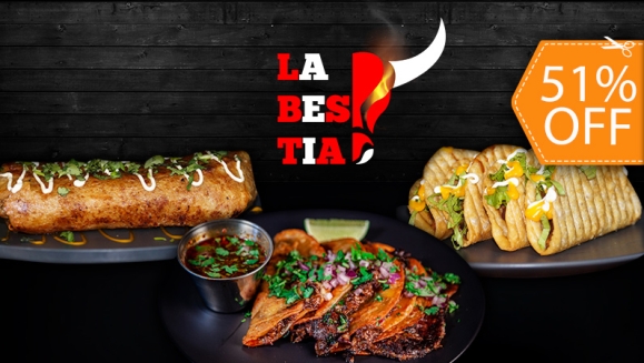 [Imagen:¡Paga $9.50 en Lugar de $19.48 por Menú Tex-Mex con 2 Platos a Elección entre: Chalupas, Tacos de Birria o Chimichanga + 2 Sodas!]