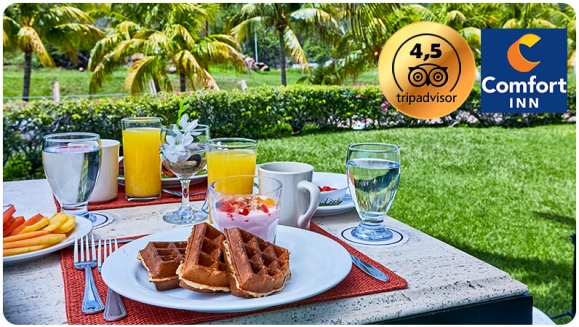 [Imagen:¡Paga $47 en Lugar de $105 por Estadía de 1 Noche para 2 Personas + 2 Desayunos Tipo Buffet!]
