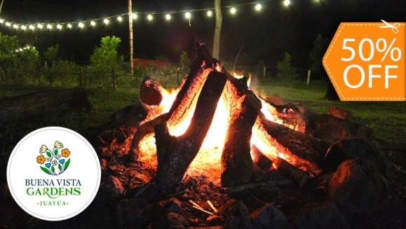 [Imagen:¡Paga $19.99 en Vez de $39.99 por Camping para 2 que Incluye: 2 Entradas al Ecoparque + 1 Tienda de Campaña + 2 Colchonetas + 2 Desayunos + Fogata + Guía de Senderismo + Uso de Juegos de Madera y Cuerda, Columpios y Piscina!]