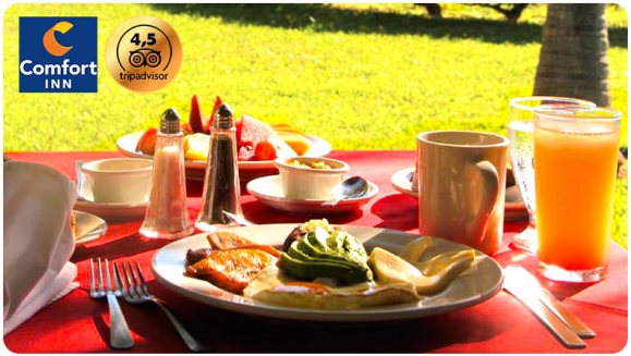 [Imagen:¡Paga $47 en Lugar de $105 por Estadía de 1 Noche para 2 Personas + 2 Desayunos Tipo Buffet!]