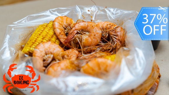 [Imagen:¡Sabor Cajún! ¡Paga Q139 en Lugar de Q220 por 1 Libra de Camarones con Papa y Elote en Salsa Cajún + 1 Fritura a Elección entre Yuca, Papas o Patacones + 2 Bebidas Naturales, Gaseosas o Cervezas!]