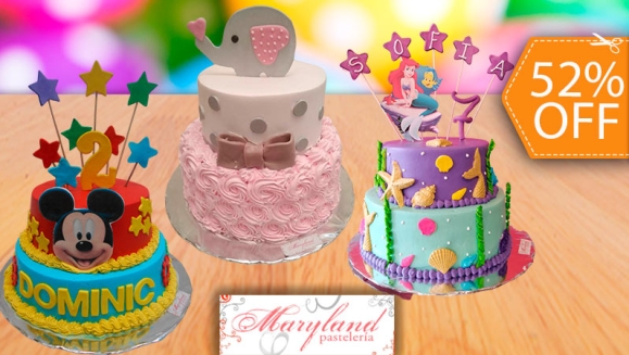 [Imagen:¡Paga $55 en Lugar de $115 por Pastel de 2 Pisos, de 50 Porciones con Relleno Premium + Decoración a Elección!]