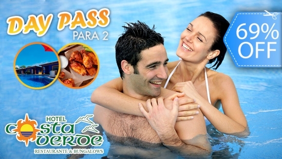 [Imagen:¡Paga Q99 en Lugar de Q323 por Day Pass para 2 Personas + 1 Orden de Alitas o de Nachos para Compartir + 2 Gaseosas + Uso de Piscina!]
