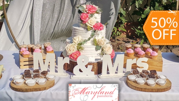 [Imagen:¡Paga $130 en Lugar de $260 por Pastel de 100 Porciones con Relleno Premium Estilo Naked o con Cobertura de Crema Chantilly + Mesa de Postres + Montaje Especial!]