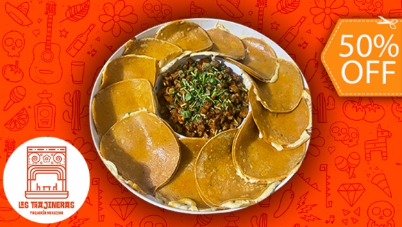 [Imagen:¡Paga $11.50 en Lugar de $22.95 por Taquiza que Incluye: 1 Libra de Carne a Elección entre Pollo, Pastor, Hawaiana o Mixta + 12 Tacos de Doble Tortilla con Queso Fundido + 4 Caldos de Birria + Acompañamientos!]