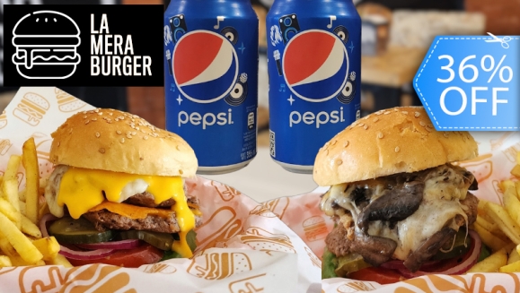[Imagen:¡Paga Q99 en Lugar de Q154 por 2 Combos de Hamburguesa a Elección entre: Western Burger, Jalapeño BBQ, Mushroom &amp; Onion, La Normal, Hawaiian Burger, Super Cheese Burger o Santa Fe + Papas Fritas + 2 Gaseosas!]