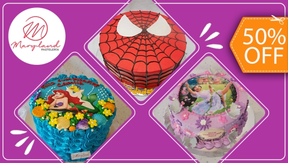 [Imagen:¡Paga $32.50 en Lugar de $65 por Pastel Redondo de 40 Porciones con Relleno a Elección + Decoración con Imágenes Impresas en Papel de Arroz Comestible + Accesorios de Dulce!]