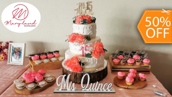 [Imagen:¡Paga $130 en Lugar de $260 por Pastel de 100 Porciones con Relleno Premium + Mesa de Postres + Montaje Especial!]