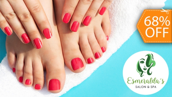 [Imagen:¡Paga $12 en Lugar de $38 por Manicure Spa + Pedicure Spa + Esmaltado Permanente en Manos y Pies!]