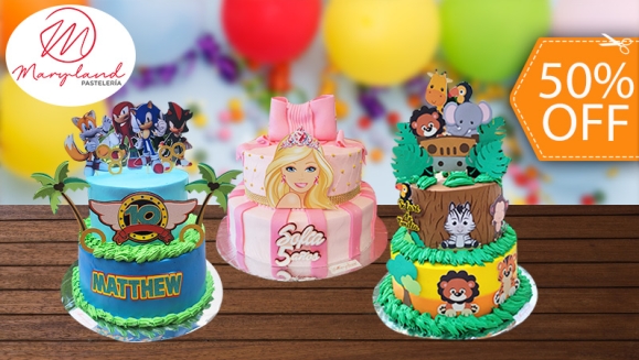 [Imagen:¡Paga $49.95 en Lugar de $100 por Pastel de 2 Pisos de 40 Porciones con Relleno Premium + Topper Cake + Nombre y Número Personalizado!]