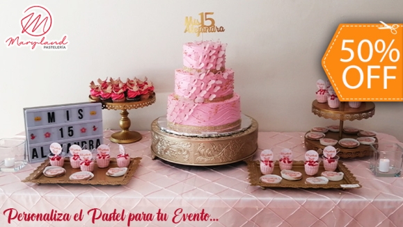 [Imagen:¡Paga $130 en Lugar de $260 por Pastel de 100 Porciones con Relleno Premium + Mesa de Postres + Montaje Especial!]