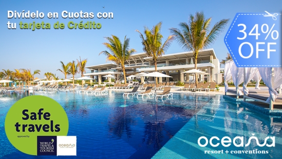 [Imagen:¡Oceana Resort TODO INCLUIDO! ¡Paga Q1,999 en Lugar de Q3,040 por Estadía Familiar para 2 Adultos y 2 Niños (Menores de 6 Años) en Habitación Superior + Impuestos Incluidos!]