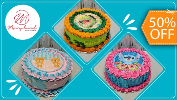 [Imagen:¡Paga $32.50 en Lugar de $65 por Pastel Redondo de 40 Porciones con Relleno a Elección + Decoración con Imágenes Impresas en Papel de Arroz Comestible + Accesorios de Dulce!]