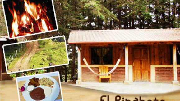 [Imagen:¡Paga $70 en lugar de $140 por estadía de una noche en cabaña para 6 personas + 4 desayunos + 1 Tour al Bosque + Fogata Nocturna + Karaoke + Juegos de Mesa en El Pinabete, Finca y Cabañas en La Palma, Chalatenango! ¡SOLAMENTE 73 CUPONES DISPONIBLES!]