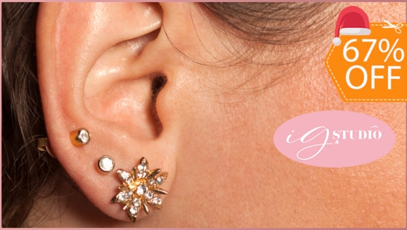 [Imagen:¡Paga $10 en Lugar de $30 por 1 Perforación en Oreja (Lobe, Hélix, Industrial) Nariz (Nostril o Septum) u Ombligo + Pieza Básica!]