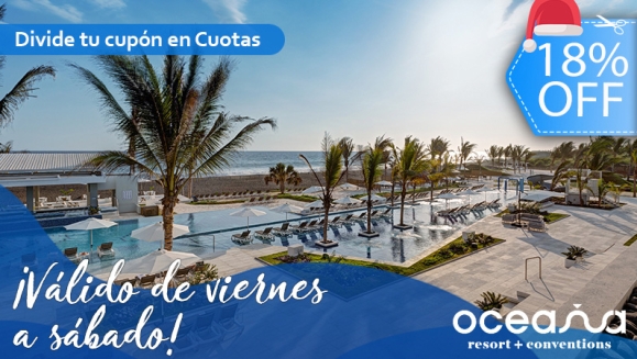 [Imagen:¡Oceana Resort TODO INCLUIDO FINES DE SEMANA! ¡Paga Q2,500 en Lugar de Q3,040 por Estadía Familiar para 2 Adultos y 2 Niños (Menores de 6 Años) en Habitación Superior + Impuestos Incluidos!]