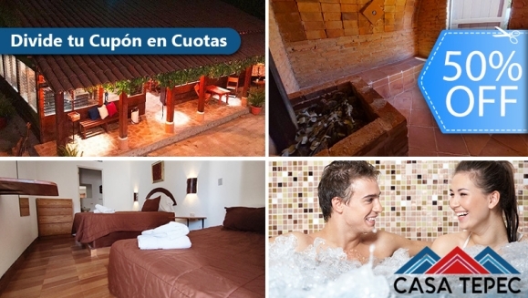 [Imagen:¡Paga Q599 en Lugar de Q1,200 por Estadía Romántica que Incluye: 1 Noche para 2 Personas + 2 Desayunos Típicos  + Uso de Jacuzzi, Temazcal, Teepe y Fogata!]