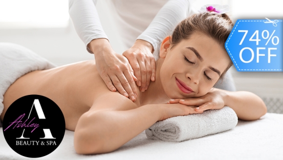 [Imagen:¡Paga Q99 en Lugar de Q375 por Masaje Relajante con Terapia de Piedras Volcánicas + Exfoliación de Espalda + Facial Express con Máscara LED + Luxury de Colágeno + Aromaterapia + Musicoterapia + Reflexología!]