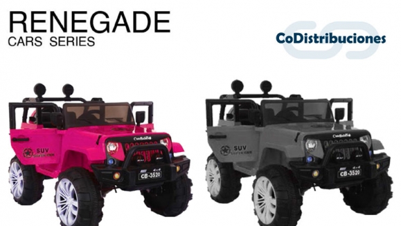 [Imagen:¡Paga Q2,279 en lugar de Q3,700 por Carro Eléctrico Tipo SUV para Niño Marca CuteBabies Modelo RENEGADE de Color a Elección entre Rojo, Negro o Rosado!]