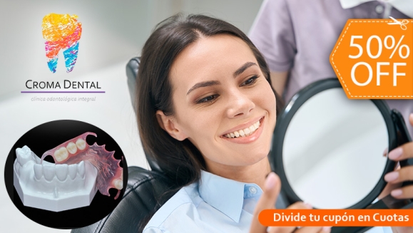 [Imagen:¡Paga $300 en Lugar de $600 por Prótesis Dental Bilateral Removible (hasta 8 Dientes) + Diagnóstico y Evaluación con Cámara Intraoral + Limpieza con Ultrasonido + Pulido Dental + Aplicación de Flúor + 2 Sellantes + Evaluación de Cordales!]