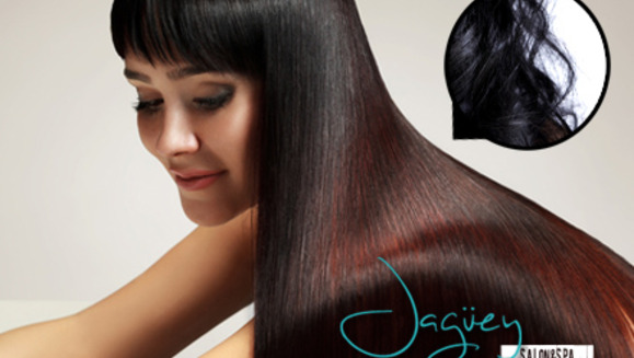 [Imagen:¡Sin restricción por largo o volumen! ¡Paga $45 en lugar de $120 por Alisado Brasileño de Keratina + 2 Lavados Spa + 2 Tratamientos Hidratantes + Masaje Capilar + 2 Secados o Planchados + Corte o Limpieza de Puntas en Jagüey Salón y Spa!]