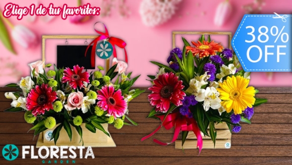 [Imagen:¡Paga Q250 en Lugar de Q400 por Arreglo Floral para Mamá a Elección entre: Caja de Madera con Rosas, Gerberas y Mensaje o Caja de Madera con Gerberas en colores!]