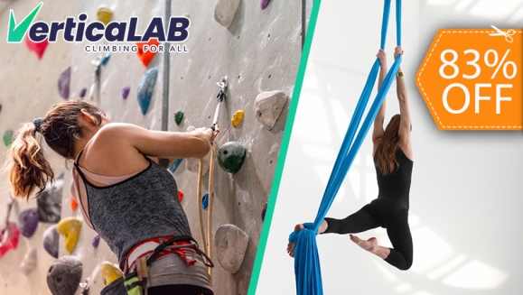 [Imagen:¡Paga $35 en Lugar de $200 por Clases a Elección entre: 12 Clases de Escalada + Matrícula + Alquiler de Zapatos + Acceso al Gimnasio O 8 Clases de Acrobacia en Telas + 4 Clases de Entrenamiento Físico y Acceso a Gym + Matrícula!]
