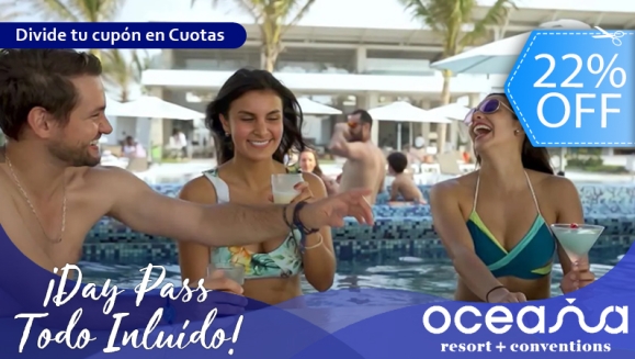 [Imagen:¡DayPass ALL INCLUSIVE! ¡Paga Q625 en Lugar de Q800 por DayPass en Oceana Resort que Incluye: Desayuno y Almuerzo Buffet + Snacks Mañana y Tarde + Bebidas Ilimitadas!]