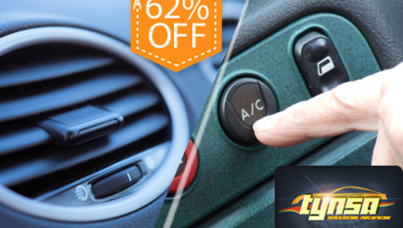 [Imagen:¡Paga $21 en lugar de $55 por Paquete para sistema de A/C que incluye: Carga Completa de Aire Acondicionado + Limpieza de Filtro de Aire y de Blower + Aromatizado + Revisión de Fugas y Revisión del Sistema Eléctrico en TYNSA Soluciones Mecánicas!]