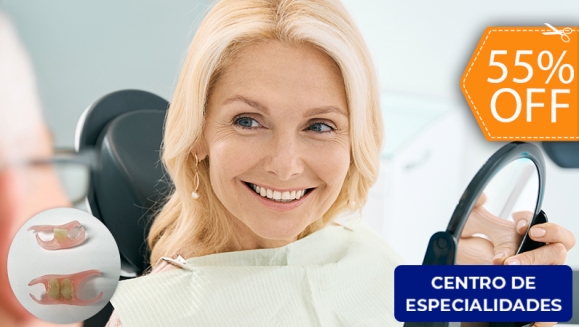 [Imagen:¡Paga $250 en Lugar de $550 por Prótesis Dental Unilateral Removible (hasta 5 Dientes) + Diagnóstico y Evaluación con Cámara Intraoral + Limpieza con Ultrasonido + Pulido Dental + Aplicación de Flúor + 2 Sellantes + Evaluación de Cordales!]