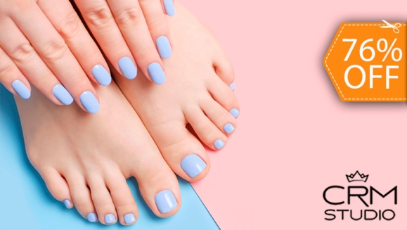 [Imagen:¡Paga $12 en Lugar de $50 por Manicure Spa + Pedicure Spa + Esmaltado Permanente en Manos y Pies!]