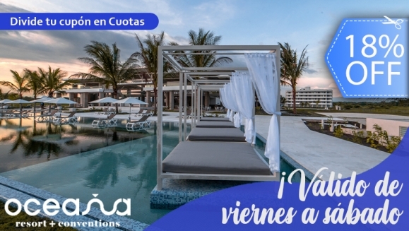 [Imagen:¡Oceana Resort TODO INCLUIDO VIERNES A SÁBADO! ¡Paga Q2,500 en Lugar de Q3,040 por Estadía Familiar para 2 Adultos y 2 Niños (De 0 a 5 Años) en Habitación Superior + Impuestos Incluidos!]